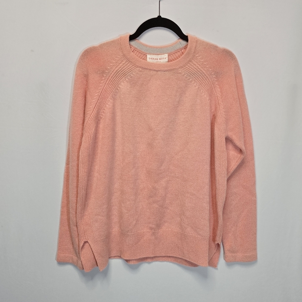 NWT Derek Rose London 100% Cashmere Sweater Daphne Relaxed Crewneck, sz S